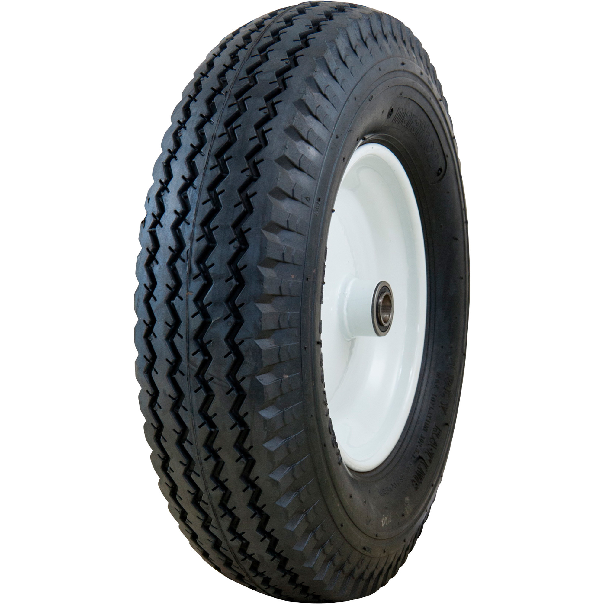 Hi run wheelbarrow tire assembly pneumatic rib tire size 8 model